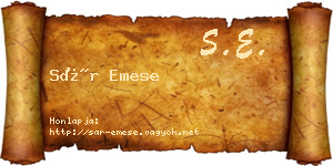 Sár Emese névjegykártya